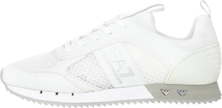 Emporio Armani EA7 Witte Zilveren Mesh Sneaker Unisex Hardloopschoenen White Heren - Foto 2