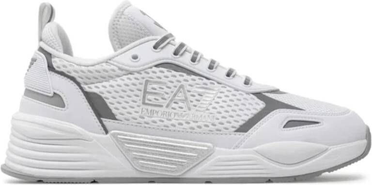 Emporio Ar i EA7 Witte Sneakers Polyester Sa stelling White