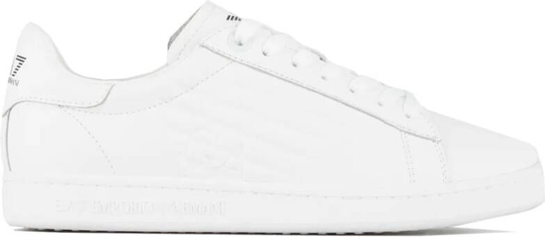 Emporio Ar i EA7 Witte Leren Sneakers met Adelaarslogo