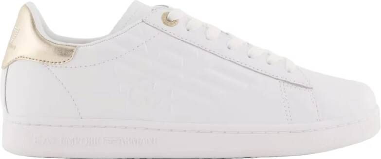 Emporio Armani EA7 Witte leren sneakers met adelaarslogo White Dames - Foto 8