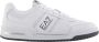 Emporio Ar i EA7 Witte leren sneakers met glanzende inzetstukken - Thumbnail 1