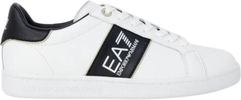 Emporio Armani EA7 Witte Leren Vetersneakers White Heren