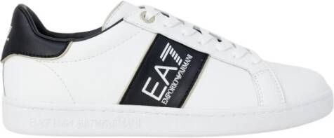 Emporio Armani EA7 Witte Leren Vetersneakers White Heren