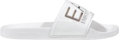 Emporio Armani EA7 Witte Plain PVC Slip-On Slippers White Dames