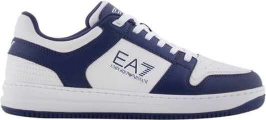 Emporio Armani EA7 Witte skate-geïnspireerde sneakers met contrasterende details