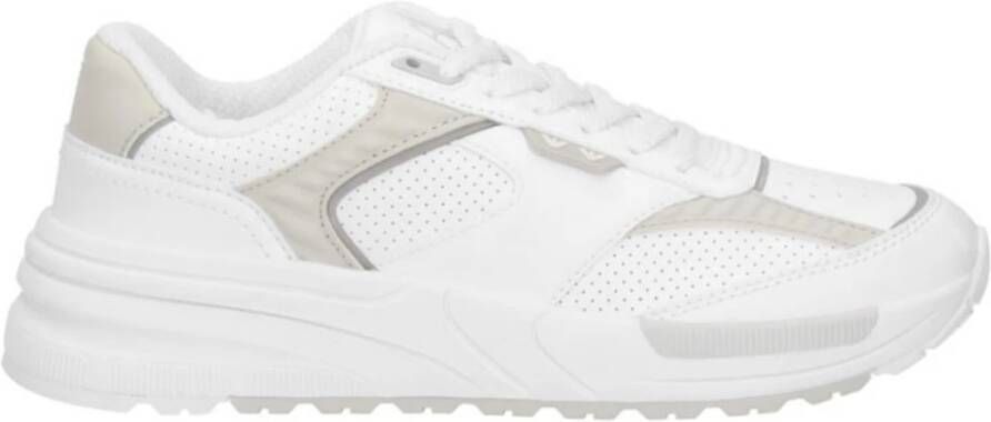 Emporio Ar i EA7 Witte Sneakers met Contrastinzetten