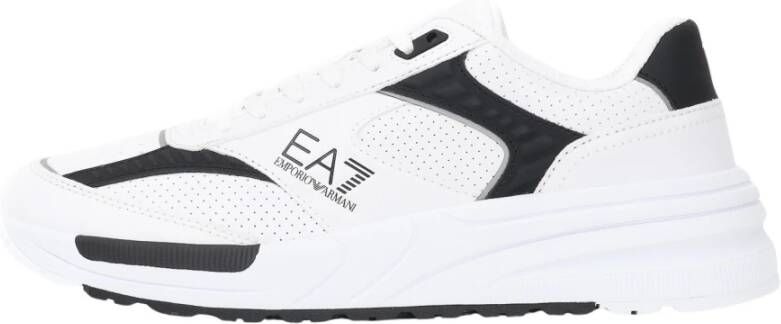 Emporio Ar i EA7 Witte Sneakers met Zwarte Accenten