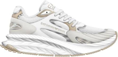 Emporio Armani EA7 Witte Beige Sneakers Stijlvol Ontwerp