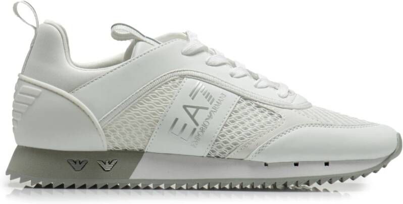 Emporio Ar i EA7 Witte Zilveren Mesh Sneaker Unisex Hardloopschoenen White - Foto 9