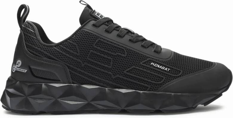 Emporio Armani EA7 Ultimate Kombat Sneakers Effen Patroon Veters Black Heren