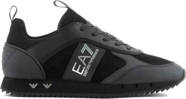 Emporio Armani EA7 Zwart&Wit Suède Sneakers Black Heren
