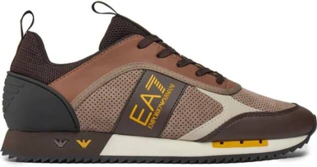 Emporio Armani EA7 Zwart&Wit Suède Sneakers Multicolor Heren