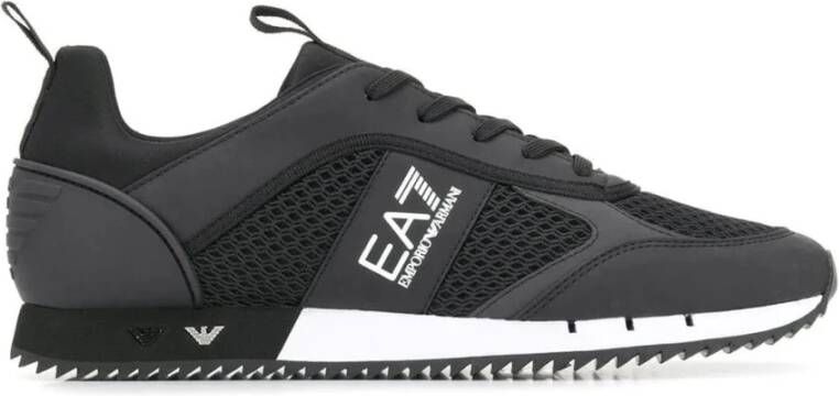 Emporio Ar i EA7 Logo Sneakers met Treklipje en Merk Binnenzool Zwart