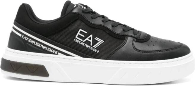 Emporio Armani EA7 Zwarte Voetbalgeïnspireerde Sneakers Black Heren
