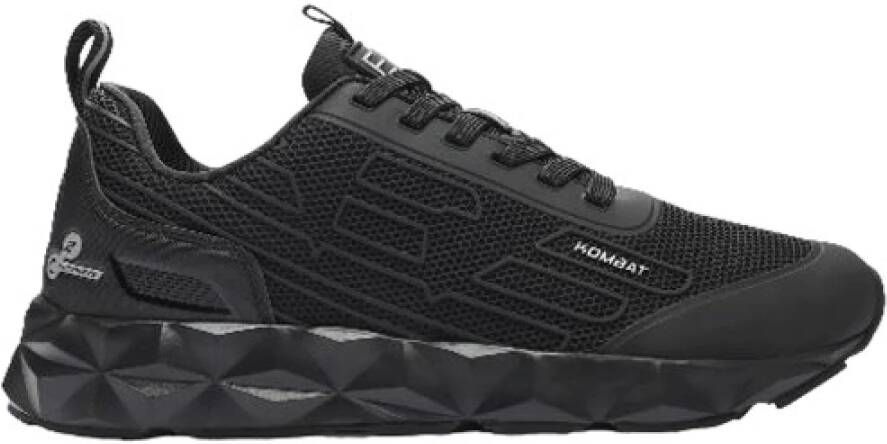 Emporio Armani EA7 Ultimate Kombat Sneakers Effen Patroon Veters Black Heren