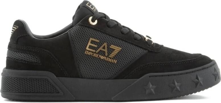Emporio Armani EA7 Zwarte Gouden Casual Sneakers Black Heren