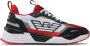 Emporio Armani EA7 Zwarte Heren Sneakers met Rode en Witte Inzetstukken Black Heren - Thumbnail 1