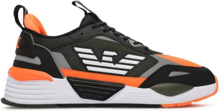 Emporio Armani EA7 Multicolor Vetersluiting Stijlvolle Sneakers Orange Heren