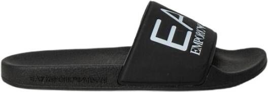 Ea7 Emporio Ar i Teenslippers Visibility Logo Slides Black White - Foto 3