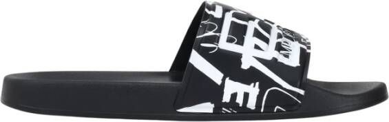 Emporio Ar i EA7 Zwarte Logo Slippers Lente Zomer