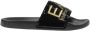 Ea7 Emporio Armani Teenslippers Visibility Logo Slides Shiny Black Gold - Thumbnail 2