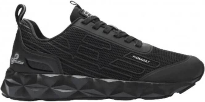 Emporio Armani EA7 Zwarte Sneakers met Geometrische Zool Black Heren