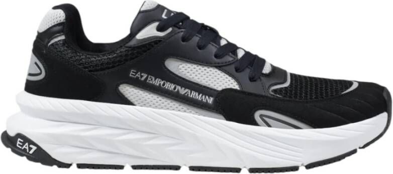 Emporio Armani EA7 Zwarte Sportieve Veterschoenen Black Heren