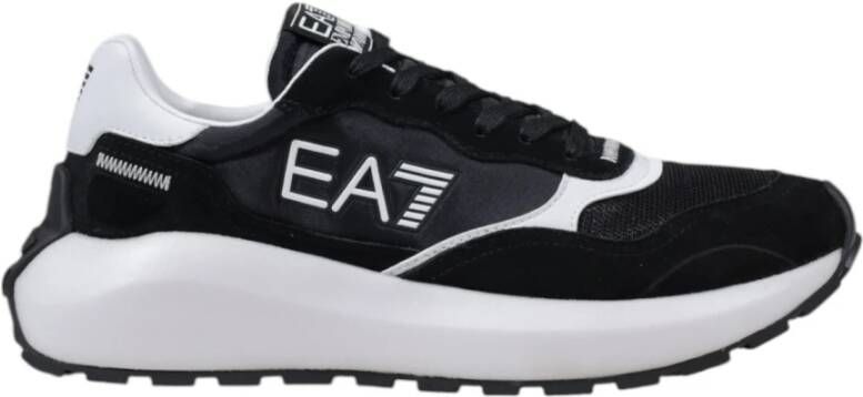 Emporio Armani EA7 Zwarte Veterschoenen voor Mannen Black Heren