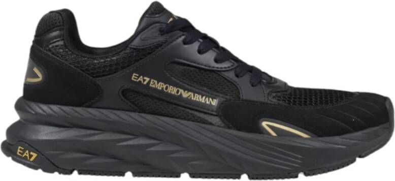 Emporio Armani EA7 Zwarte Veterschoenen voor Mannen Black Heren