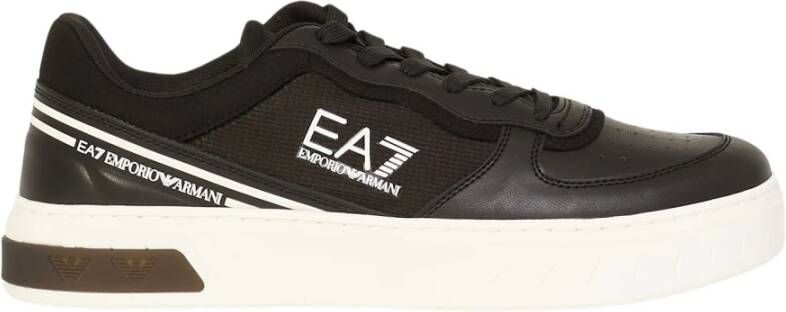 Emporio Armani EA7 Zwarte Voetbalgeïnspireerde Sneakers Black Heren