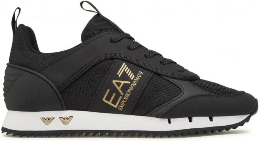 Emporio Ar i EA7 Zwarte Gouden Witte Sneaker Unisex Hardloopschoen Zwart