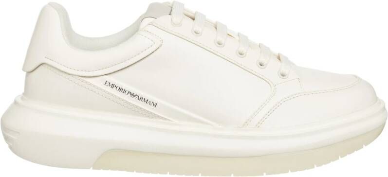 Emporio Armani Off White Sneakers Vetersluiting White Heren