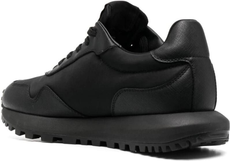 Emporio Ar i ASV Nylon Sneakers met Saffiano Details