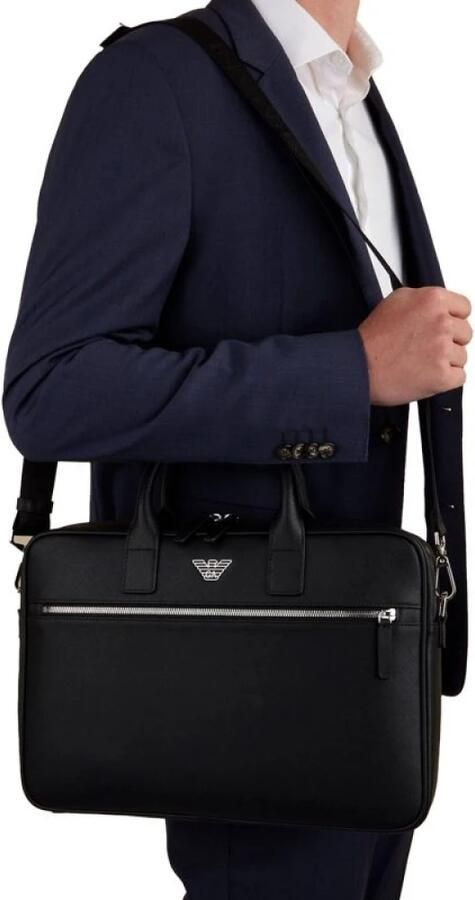 Emporio Ar i ASV Saffiano leren business tas met adelaarplaat - Foto 2