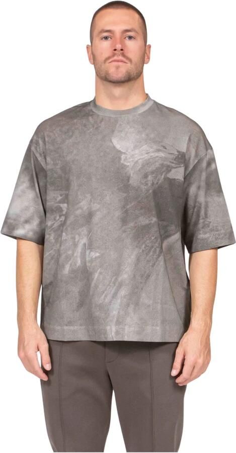 Emporio Ar i ASV T-shirt van bedrukte jersey met oversized adelaar