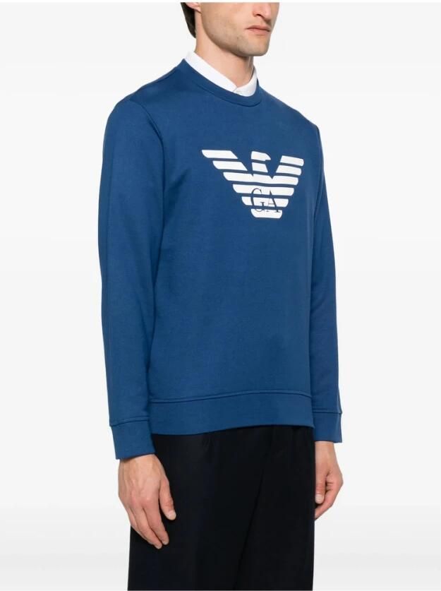 Emporio Ar i Blauwe Adelaar Logo Crew Neck Sweatshirt