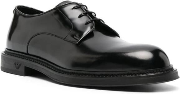 Emporio Armani Zwarte platte schoenen met veters en rubberen zool - Foto 2