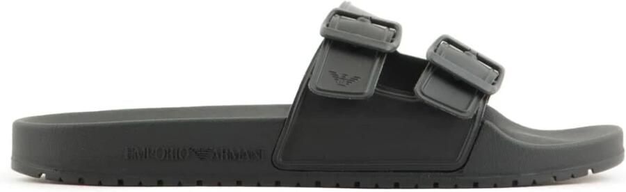 Emporio Armani EA7 Comfortabele Binnenslippers voor Mannen Black Heren