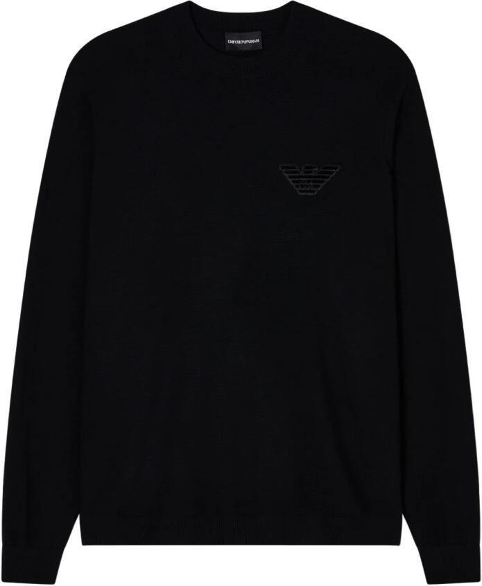 Emporio Ar i Effen gebreide trui van sc wol met adelaarspatch