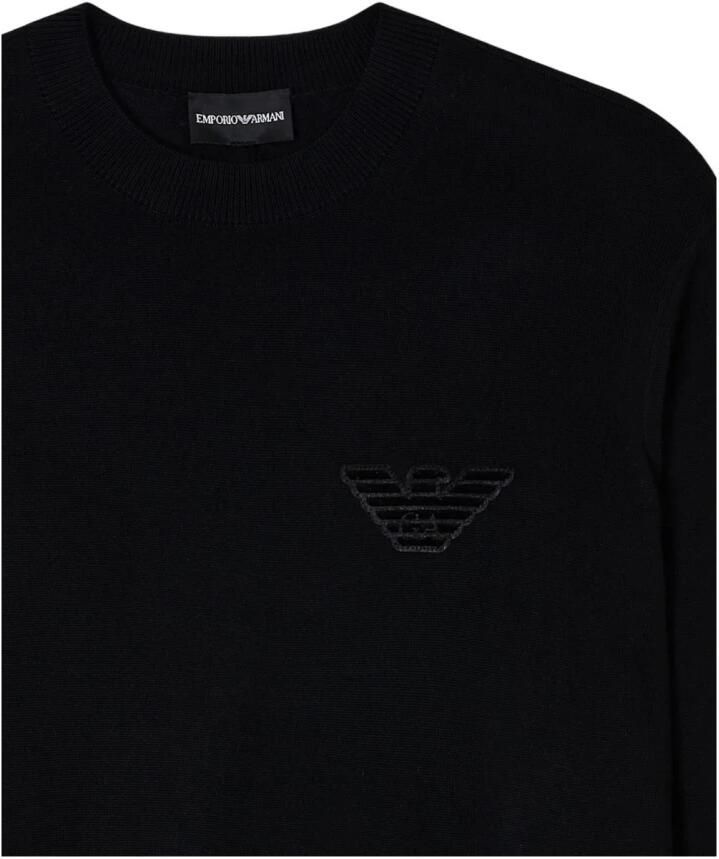 Emporio Ar i Effen gebreide trui van sc wol met adelaarspatch - Foto 2