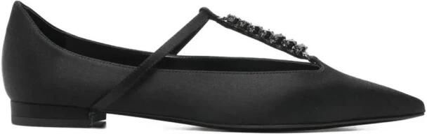 Emporio Armani Embellished T-Strap Ballerina Flats