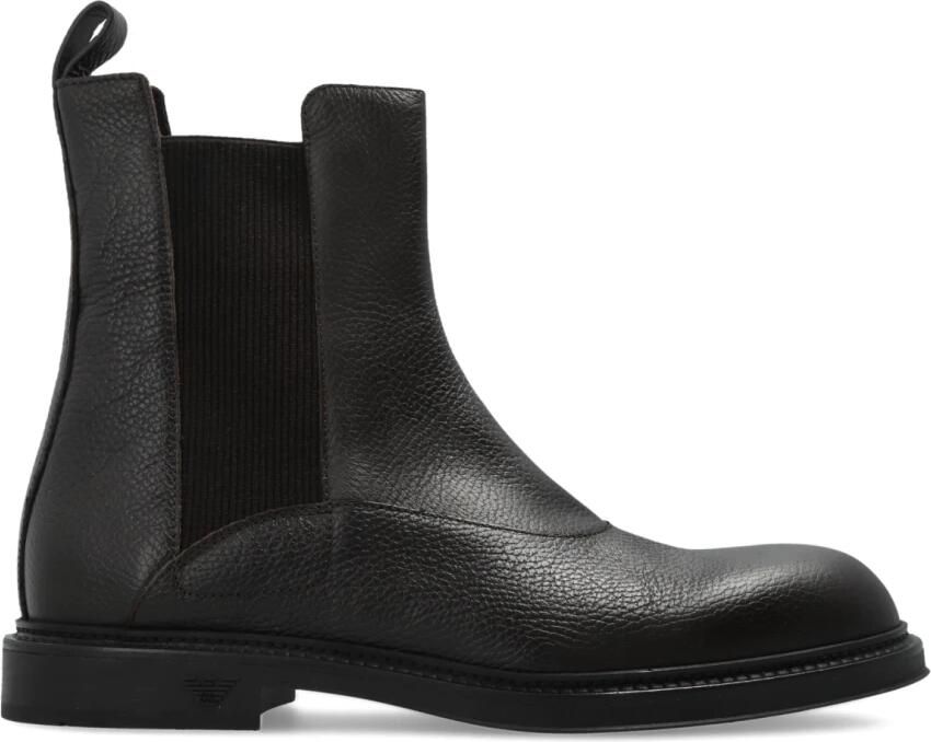 Emporio Ar i Gegreineerde leren Chelsea boots