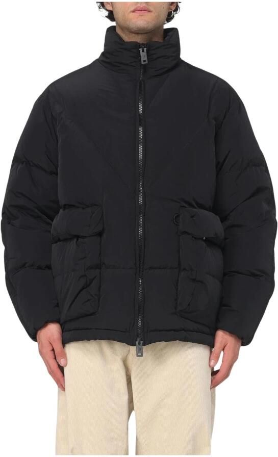 Emporio Ar i Gewatteerde Puffer Jas met Jacquard Adelaar Over Heel