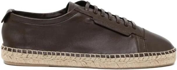 Emporio Ar i Icon Supple Nappa Leren Espadrilles met Veters
