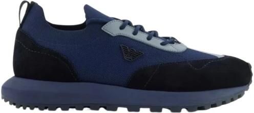 Emporio Ar i Knit Sneakers with Suede Details