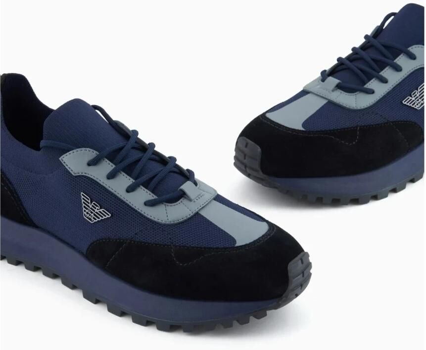 Emporio Ar i Knit Sneakers with Suede Details - Foto 2