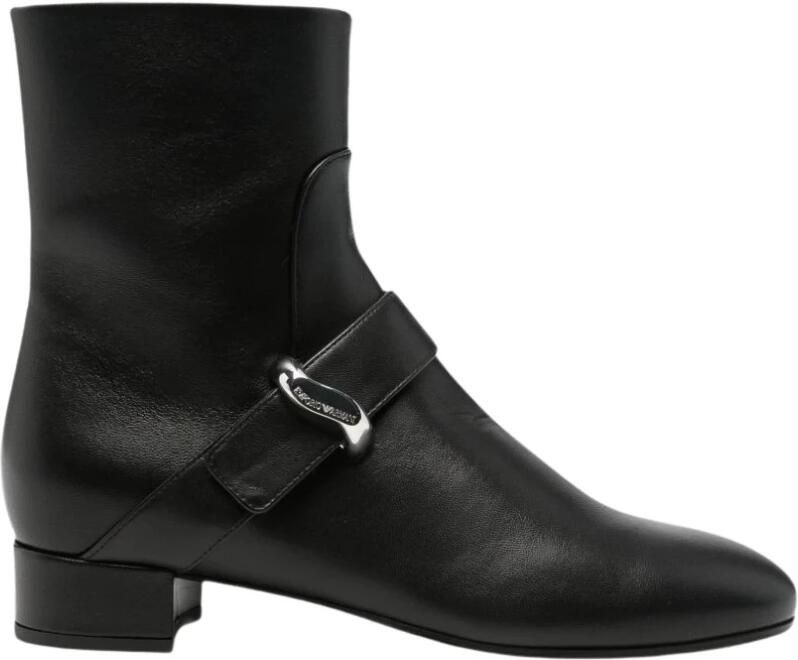 Emporio Armani Laarsjes met blokhak en gespdetail