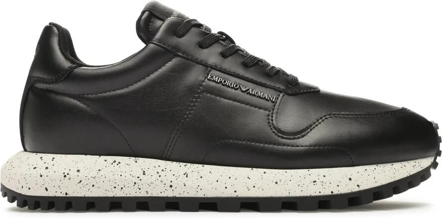 Emporio Armani Leren Sneakers met Vetersluiting