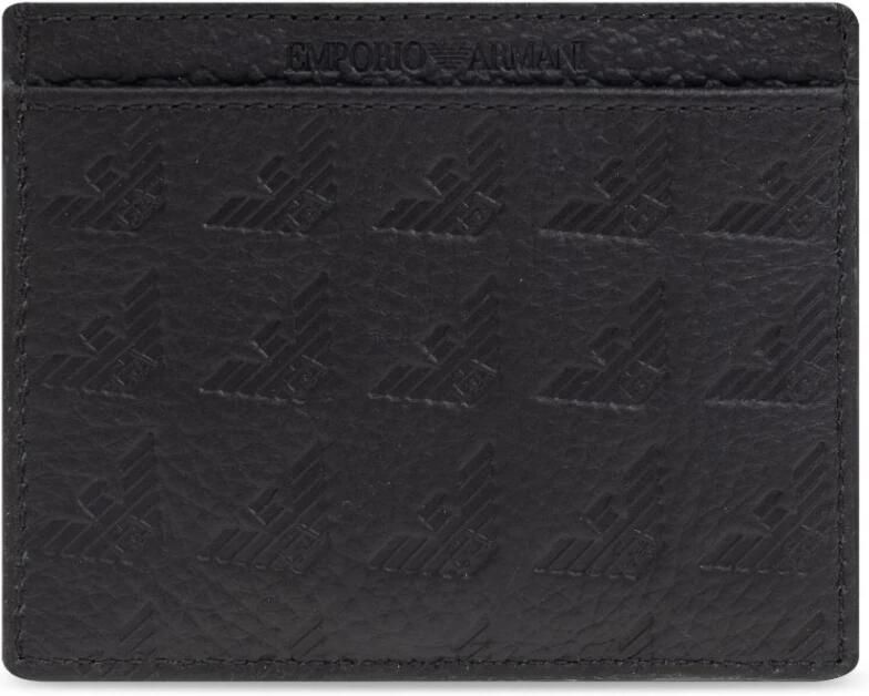 Emporio Ar i Leren Kaarthouder met All-over Reliëf Adelaar - Foto 2