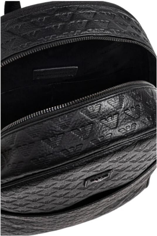 Emporio Ar i Leren rugzak met all-over reliëf adelaar - Foto 2